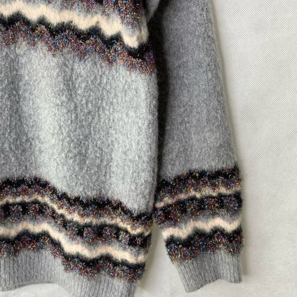 Anthropologie Oliver Sweater gray and pink zig zag Medium M - Picture 3 of 9